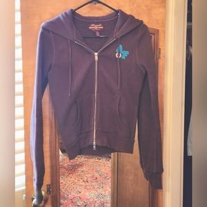 Abercrombie & Fitch Chocolate Brown Full Zip Hoodie Sweatshirt w/ Logo M